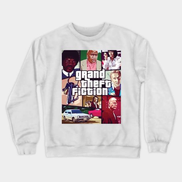 GRAND THEFT FICTION Crewneck Sweatshirt by Pinches Dibujos Feos